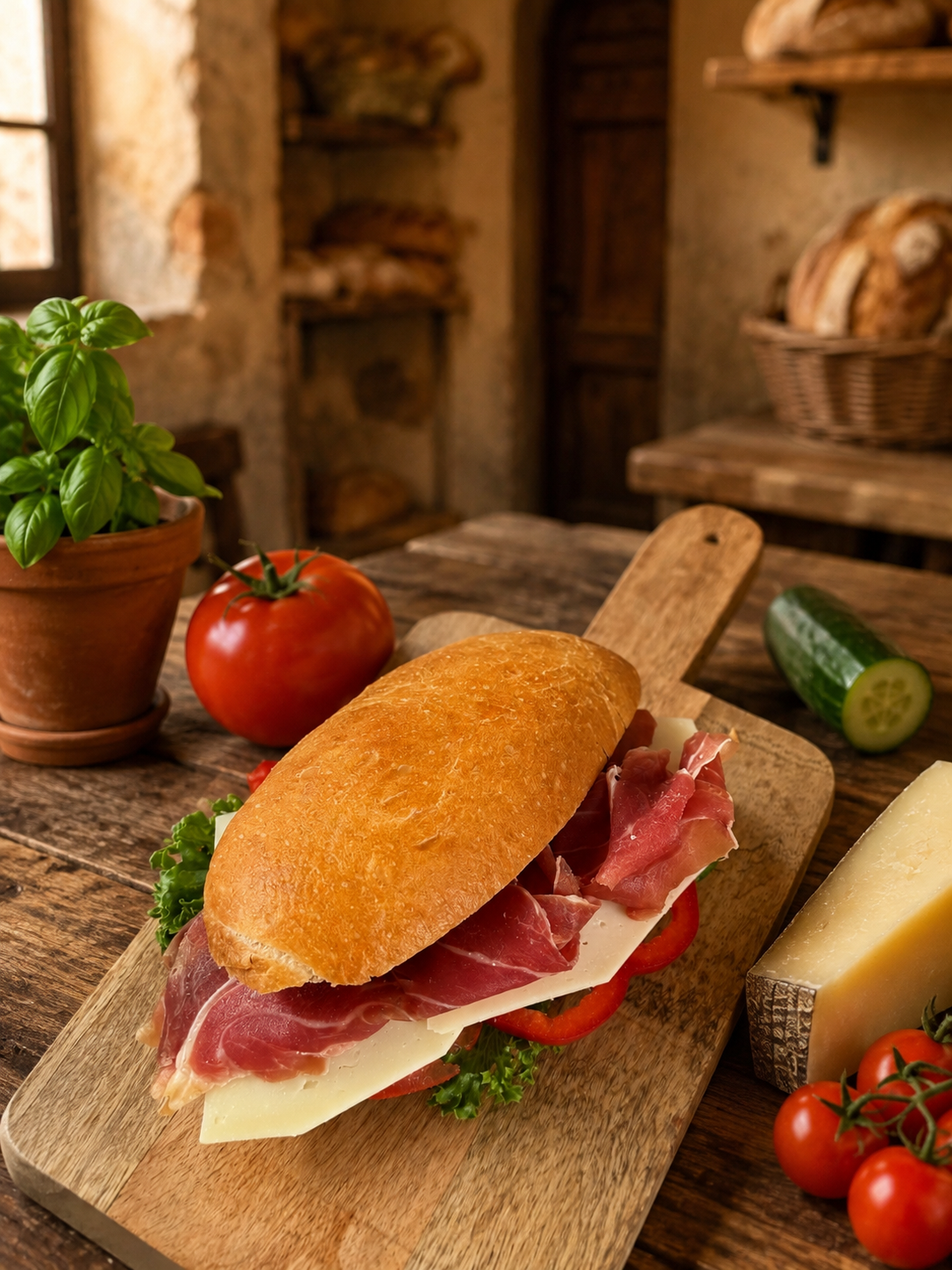 Ciabatta sandwich Manchego & Breasola